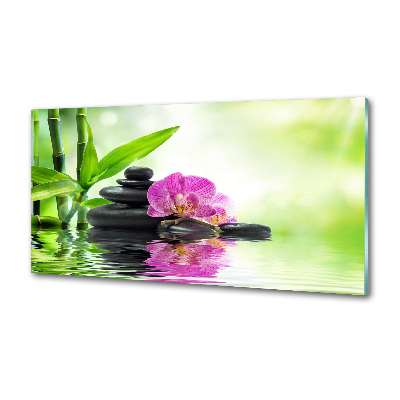 Sklenený panel do kuchynskej linky Orchidea