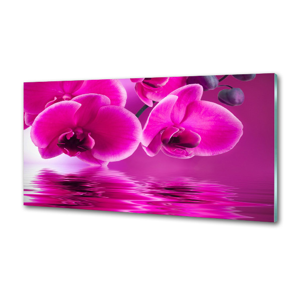 Sklenený panel do kuchynskej linky Orchidea
