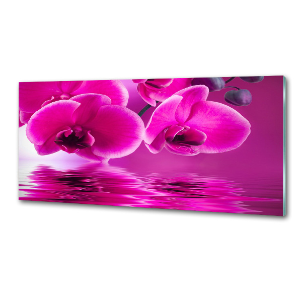 Sklenený panel do kuchynskej linky Orchidea