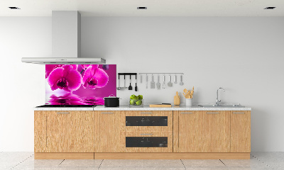 Sklenený panel do kuchynskej linky Orchidea