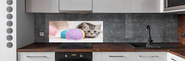 Panel do kuchyne Mačka s klbko