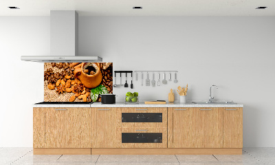 Panel lacobel Zrnká kávy a šálka
