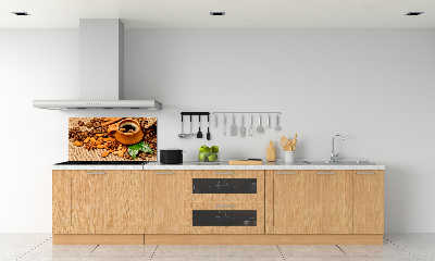 Panel lacobel Zrnká kávy a šálka