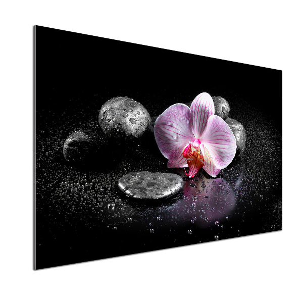 Sklenený panel do kuchynskej linky Orchidea
