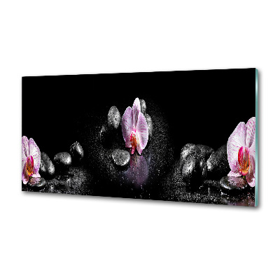 Sklenený panel do kuchynskej linky Orchidea