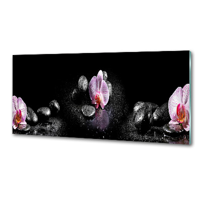Sklenený panel do kuchynskej linky Orchidea