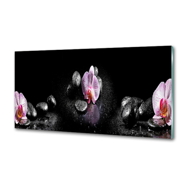 Sklenený panel do kuchynskej linky Orchidea
