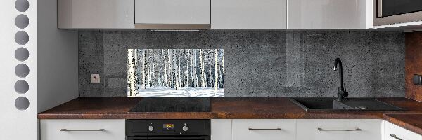 Sklenený panel do kuchynskej linky Les zima