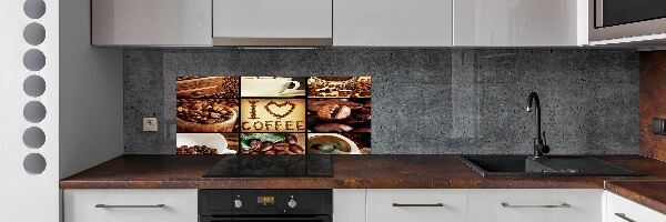 Dekoračný panel sklo Káva koláž