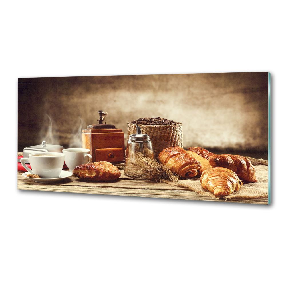 Sklenený panel do kuchynskej linky Raňajky