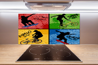 Panel do kuchyne Kolo a skateboard