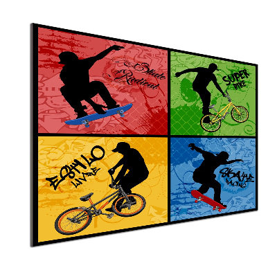 Panel do kuchyne Kolo a skateboard