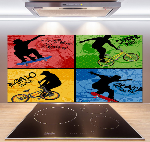 Panel do kuchyne Kolo a skateboard