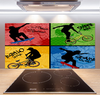 Panel do kuchyne Kolo a skateboard