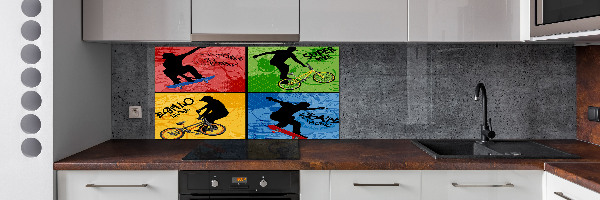 Panel do kuchyne Kolo a skateboard