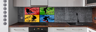 Panel do kuchyne Kolo a skateboard