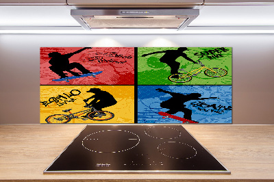 Panel do kuchyne Kolo a skateboard