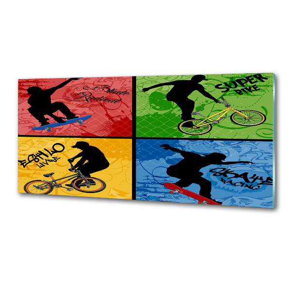 Panel do kuchyne Kolo a skateboard