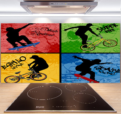 Panel do kuchyne Kolo a skateboard