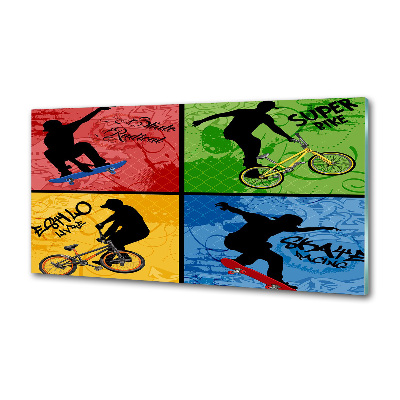Panel do kuchyne Kolo a skateboard