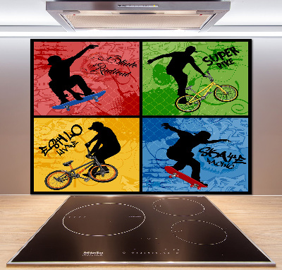 Panel do kuchyne Kolo a skateboard