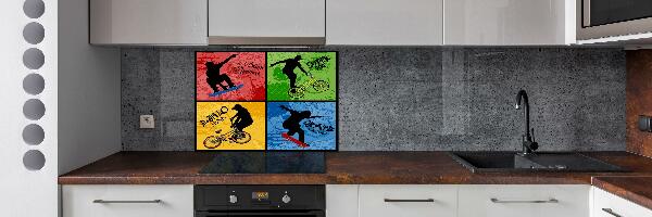 Panel do kuchyne Kolo a skateboard
