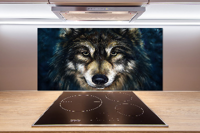 Sklenený panel do kuchyne Vlci