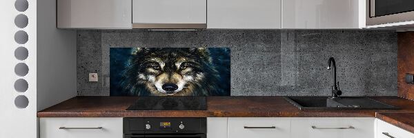 Sklenený panel do kuchyne Vlci