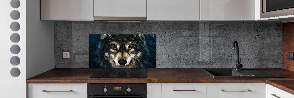Sklenený panel do kuchyne Vlci