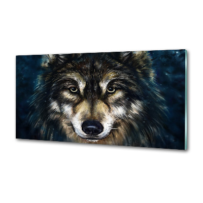 Sklenený panel do kuchyne Vlci