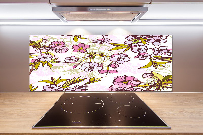 Dekoračný panel sklo Kvety višne