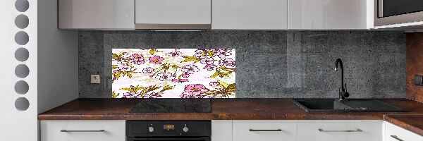 Dekoračný panel sklo Kvety višne
