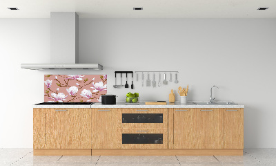 Sklenený panel do kuchynskej linky Magnólie