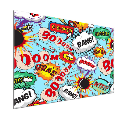 Sklenený panel do kuchyne Komiks