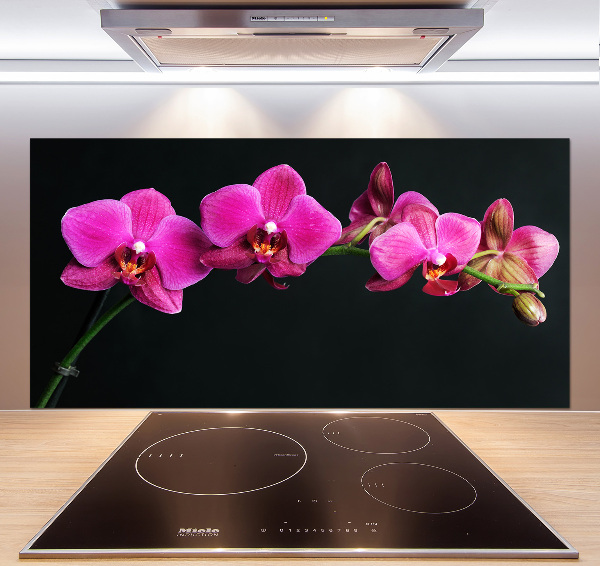 Sklenený panel do kuchynskej linky Orchidea