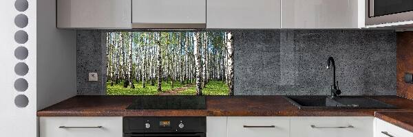 Dekoračný panel sklo Brezovy les