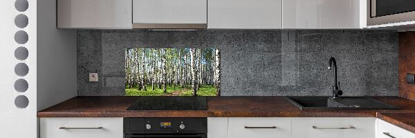 Dekoračný panel sklo Brezovy les