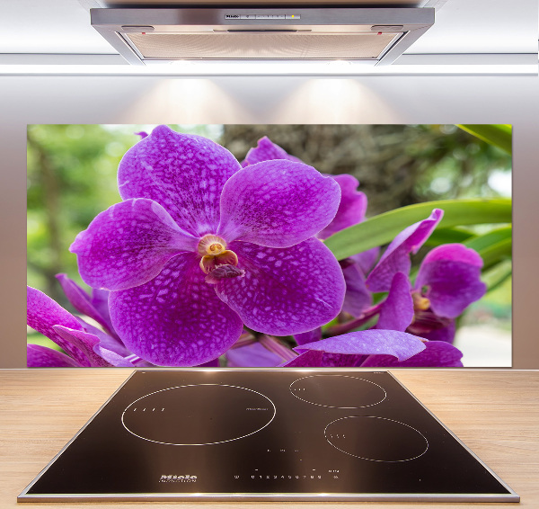 Sklenený panel do kuchynskej linky Orchidea