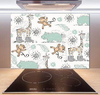 Sklenený panel do kuchynskej linky Zvieratá
