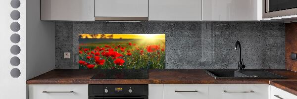 Dekoračný panel sklo Pole makov