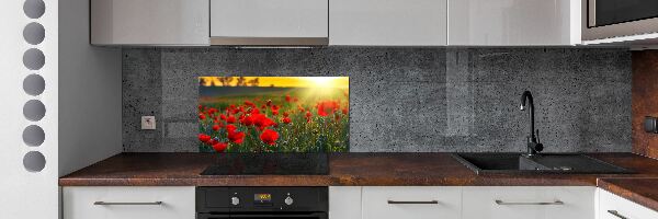 Dekoračný panel sklo Pole makov