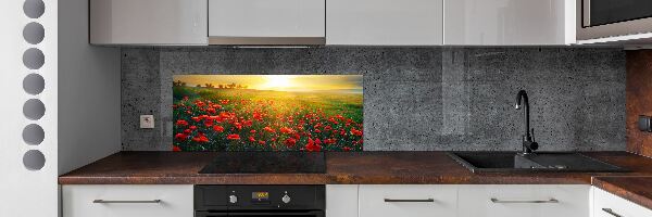 Dekoračný panel sklo Pole makov