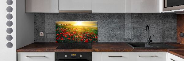 Dekoračný panel sklo Pole makov