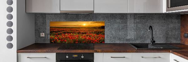 Dekoračný panel sklo Pole makov