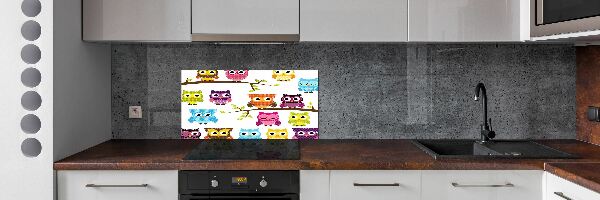 Panel do kuchyne Farebné sovy