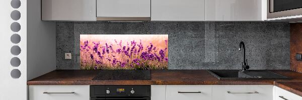 Sklenený panel do kuchyne Levanduľa