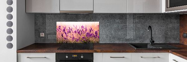 Sklenený panel do kuchyne Levanduľa
