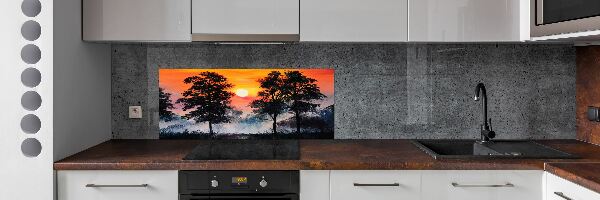 Panel do kuchyne Západ slnka les