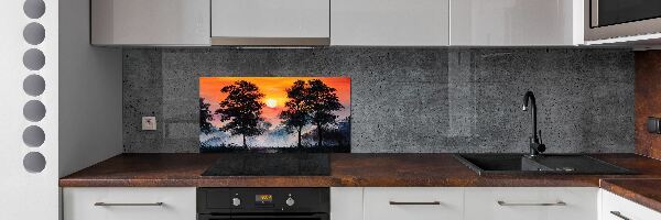 Panel do kuchyne Západ slnka les