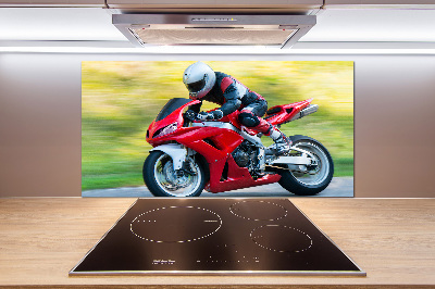 Sklenený panel do kuchynskej linky Motorka